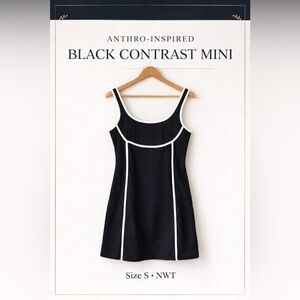 Anthro-Inspired Contrast Trim Mini Dress NWT Size S